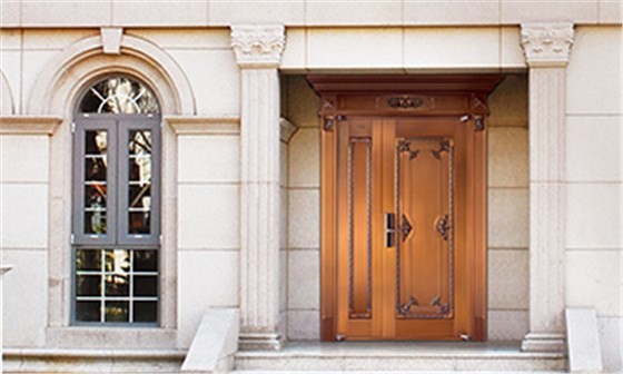 子母铜门定制_子母铜门系列_别墅铜门定制