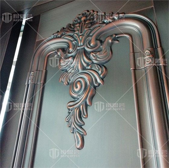 家用铜门实景案例_子母铜门现场图片_铜盟荟铜门
