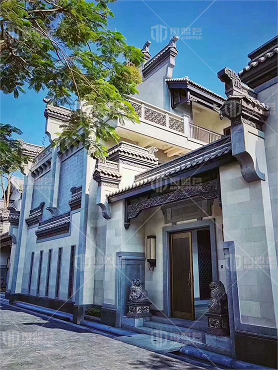 中式风格双开铜门_四合院双开铜门