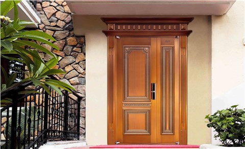 M015云都新苑,子母铜门,铜门子母门,室外门