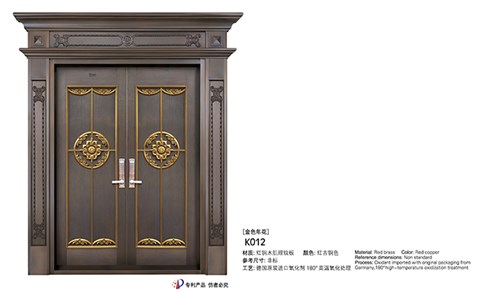 K012金色年华,别墅铜门,豪华铜门,双开铜门