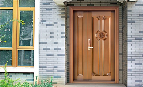 M002莫奈花园,子母铜门,铜门子母门,室外门