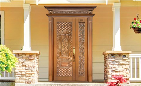 M019国色天香,子母铜门,铜门子母门,室外门