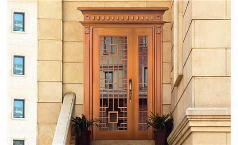 M029龙马精神,子母铜门,铜门子母门,室外门