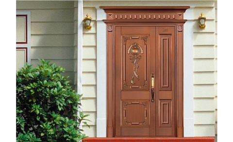 H005凤凰飞来,子母铜门,铜门子母门,室外门