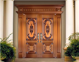 K009繁花似锦,别墅铜门,豪华铜门,双开铜门
