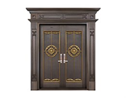 K012金色年华,别墅铜门,豪华铜门,双开铜门