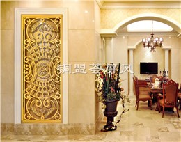 P036,铜艺屏风,纯铜隔断,客厅镂空屏风隔断