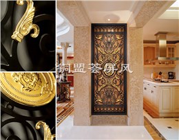 P040,纯铜屏风,欧式风格隔断,铜艺屏风隔断