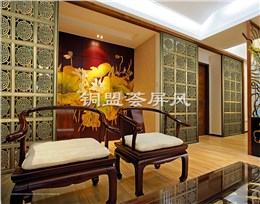 P012,纯铜屏风隔断,中式复古隔断