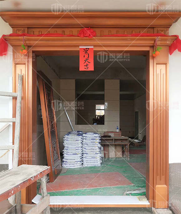 别墅双开铜门实景案例_别墅双开安装图片