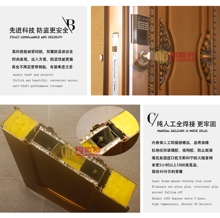 子母铜门细节2 子母铜门细节2