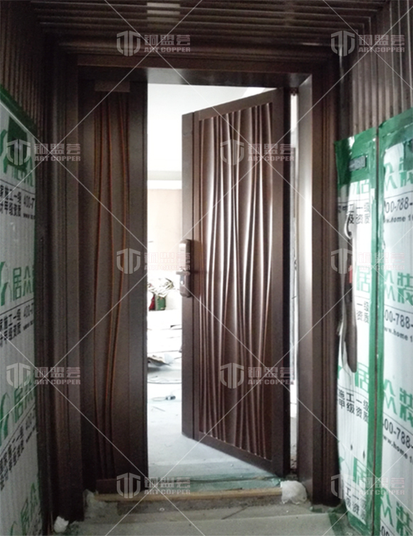 子母铜门实景案例_子母铜门现场图片