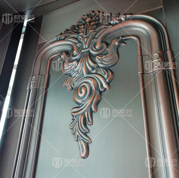 家用铜门实景案例_子母铜门现场图片_铜盟荟铜门