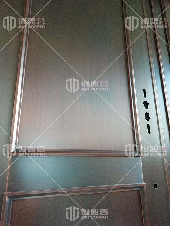 家用铜门实景案例_子母铜门现场图片_铜盟荟铜门