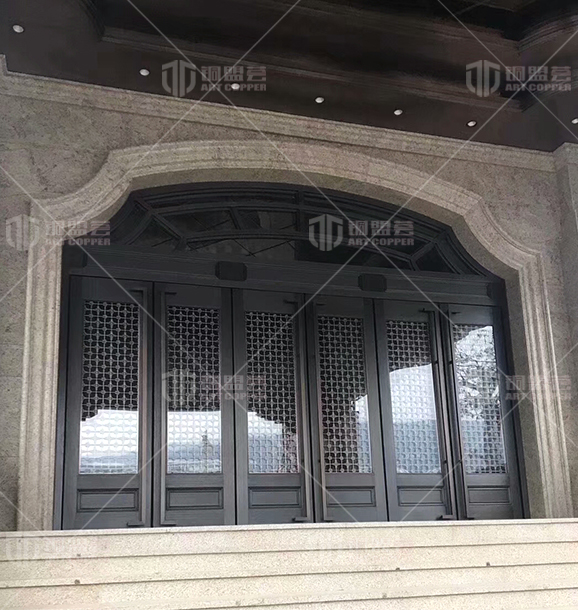 地弹簧铜大门_香洲埠铜门
