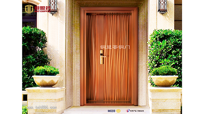 指纹密码锁_铜盟荟铜门