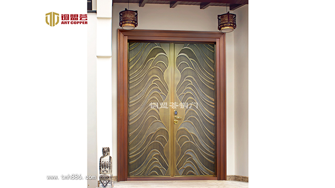 别墅大门效果图_铜盟荟铜门